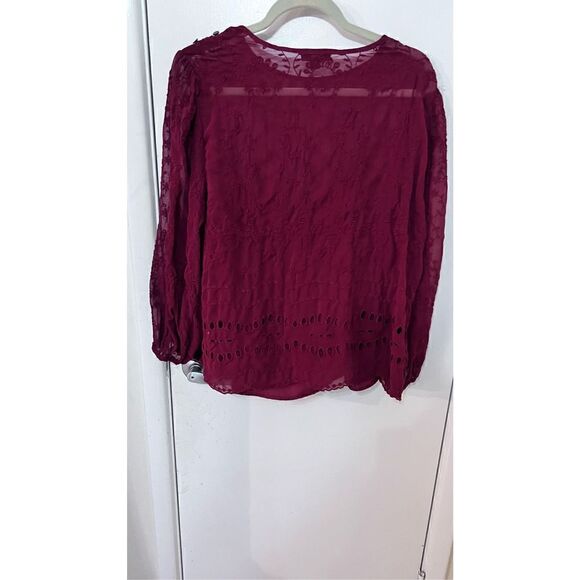 J CREW BURGUNDY LACE TOP W/ CAMI WOMENS SIZE XL - Picture 8 of 11